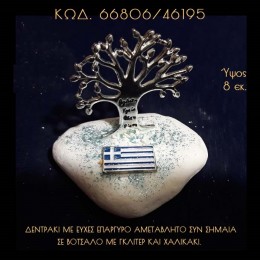 ΔΕΝΤΡΟ ΕΥΧΩΝ ΕΠΑΡΓΥΡΟ ΚΑΙ ΕΛΛΗΝΙΚΗ ΣΗΜΑΙΑ ΣΕ ΒΟΤΣΑΛΟ ΜΕ ΓΚΛΙΤΕΡ ΜΠΟΜΠΟΝΙΕΡΑ - ΔΩΡΟ ΤΙΜΗ ΧΟΝΔΡΙΚΗΣ 66806/46195