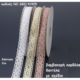 ΚΟΡΔΕΛΑ ΔΑΝΤΕΛΑ ΒΑΜΒΑΚΕΡΗ ΜΕ ΣΧΕΔΙΟ για μπομπονιέρες-αμπαλάζ NO ΔΒ2/41525